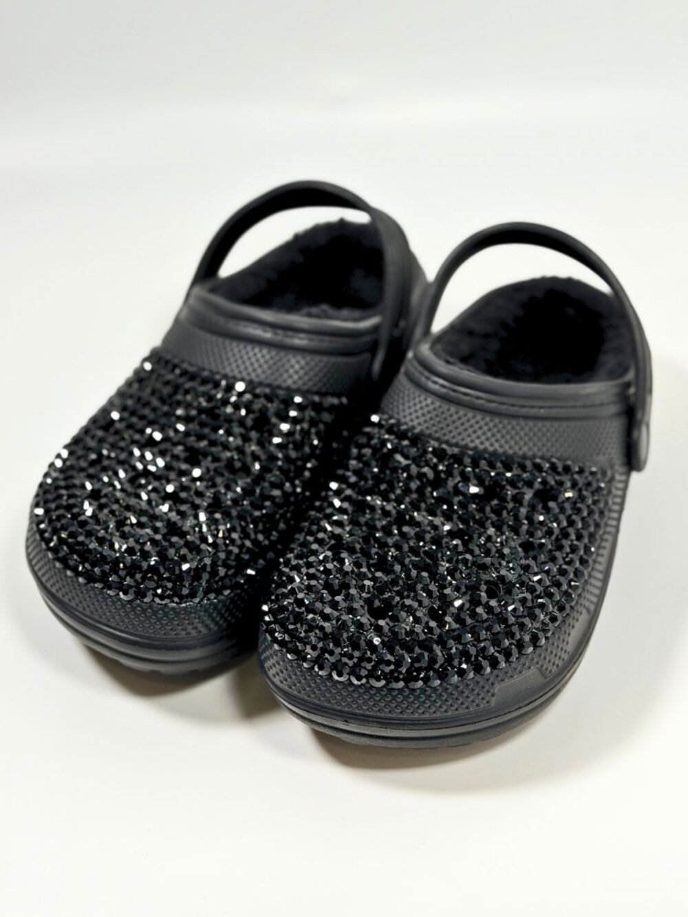Rhinestone Fleece Lined Clogs Bedazzled Bling Slip On Mules